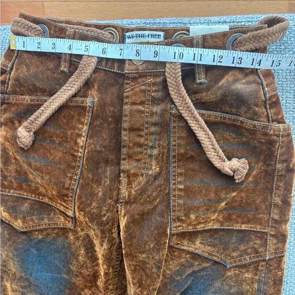 Free people We The Free Moxie Velvet Barrel Jeans Brown Size 24 ( brand new ) - Picture 11 of 16
